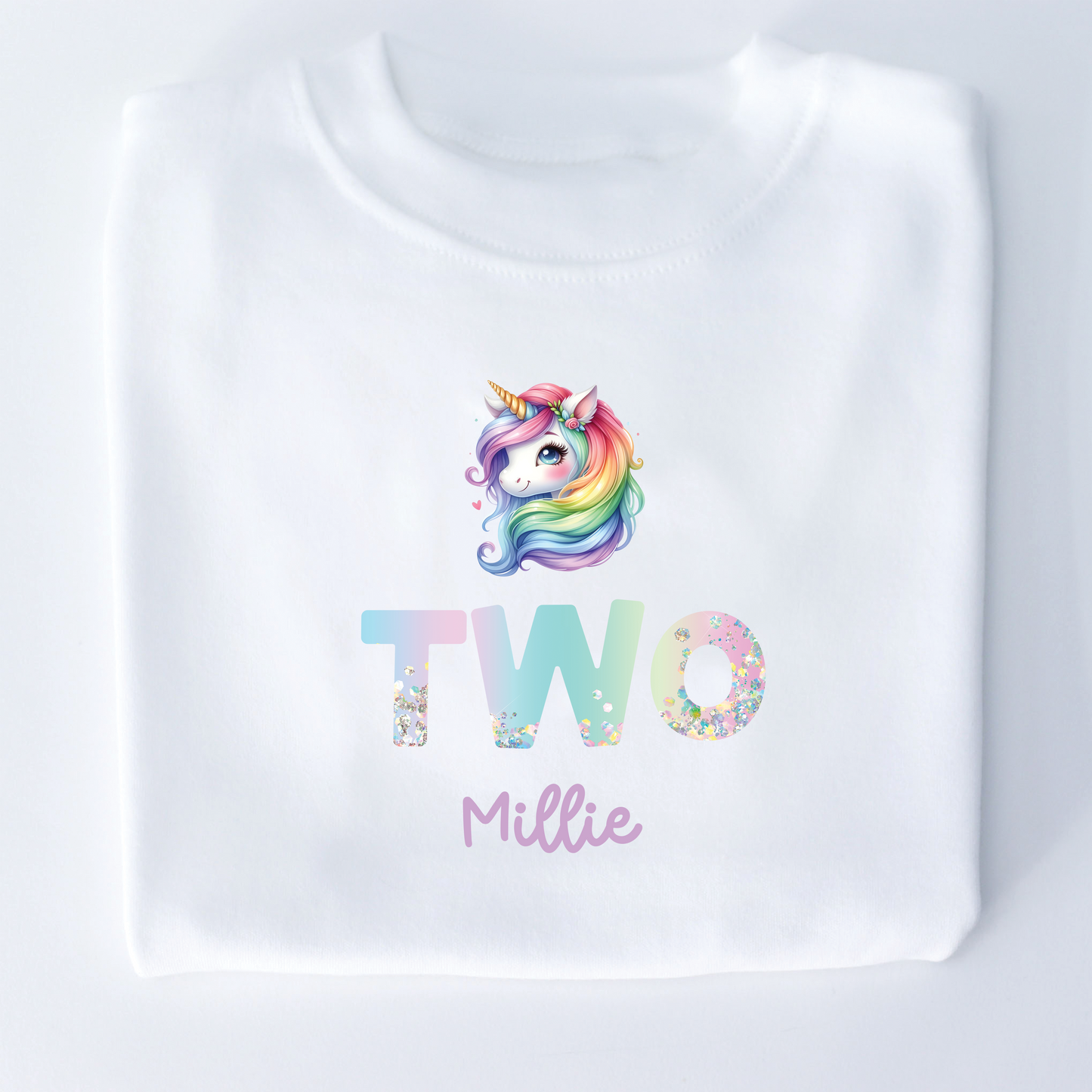 Rainbow Unicorn Birthday Personalised T-Shirt